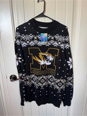 Men's Black & Gold Missouri Fair Isle Crewneck Sweater